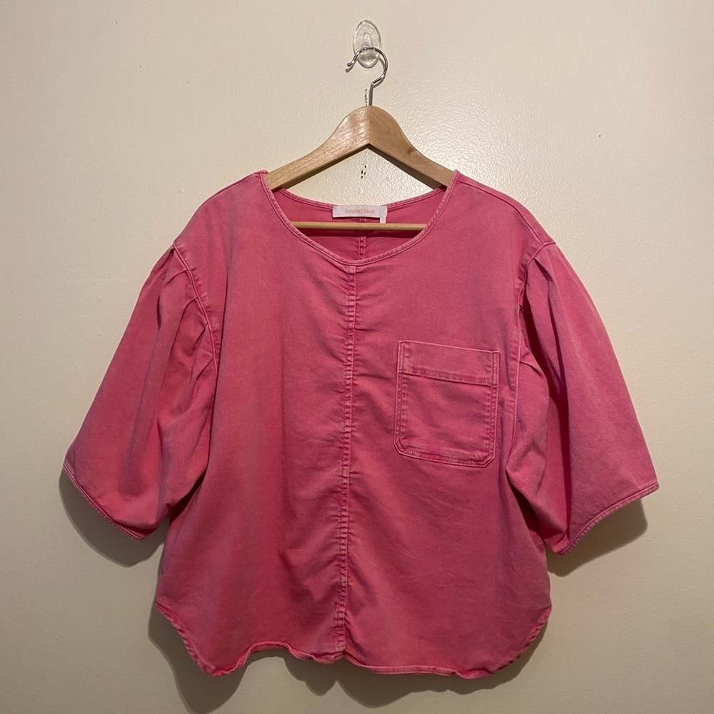 See by Chloe denim Women's Pink Casual Top. Size 40